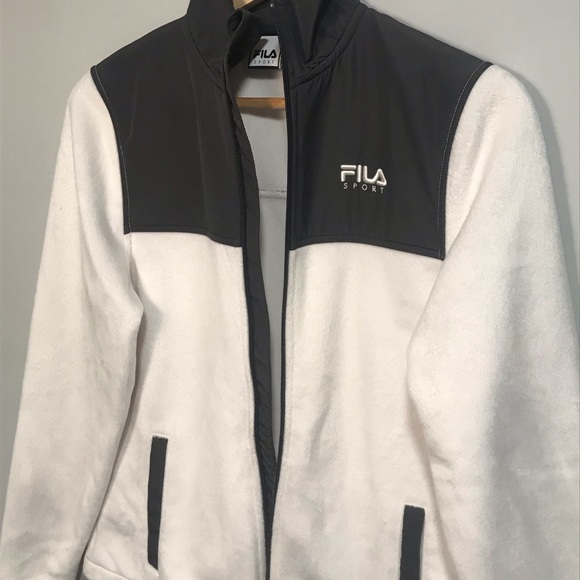 Fila White Fleece Synchilla Jacket XS - Picture 2 of 8